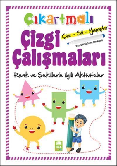 Çıkartmalı çizgi çalışmaları-Renk ve şekiller, Ema Çocuk