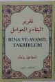 Bina ve Avamil Takrirleri, İsmail Yaşar, Hanifiyye Kitabevi