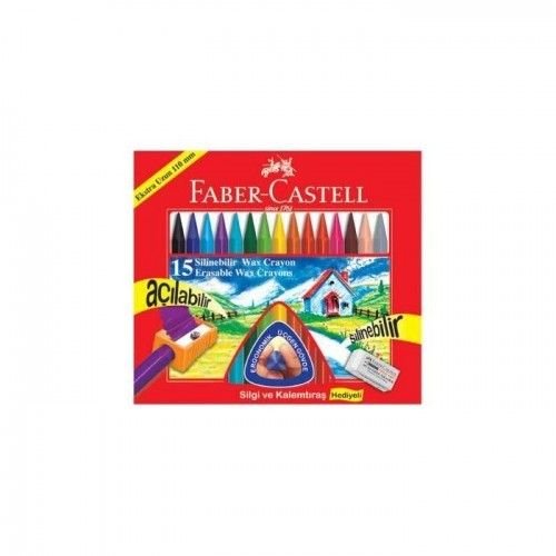 FABER CASTELL SİLİNEBİLİR MUM BOYA 15 RENK