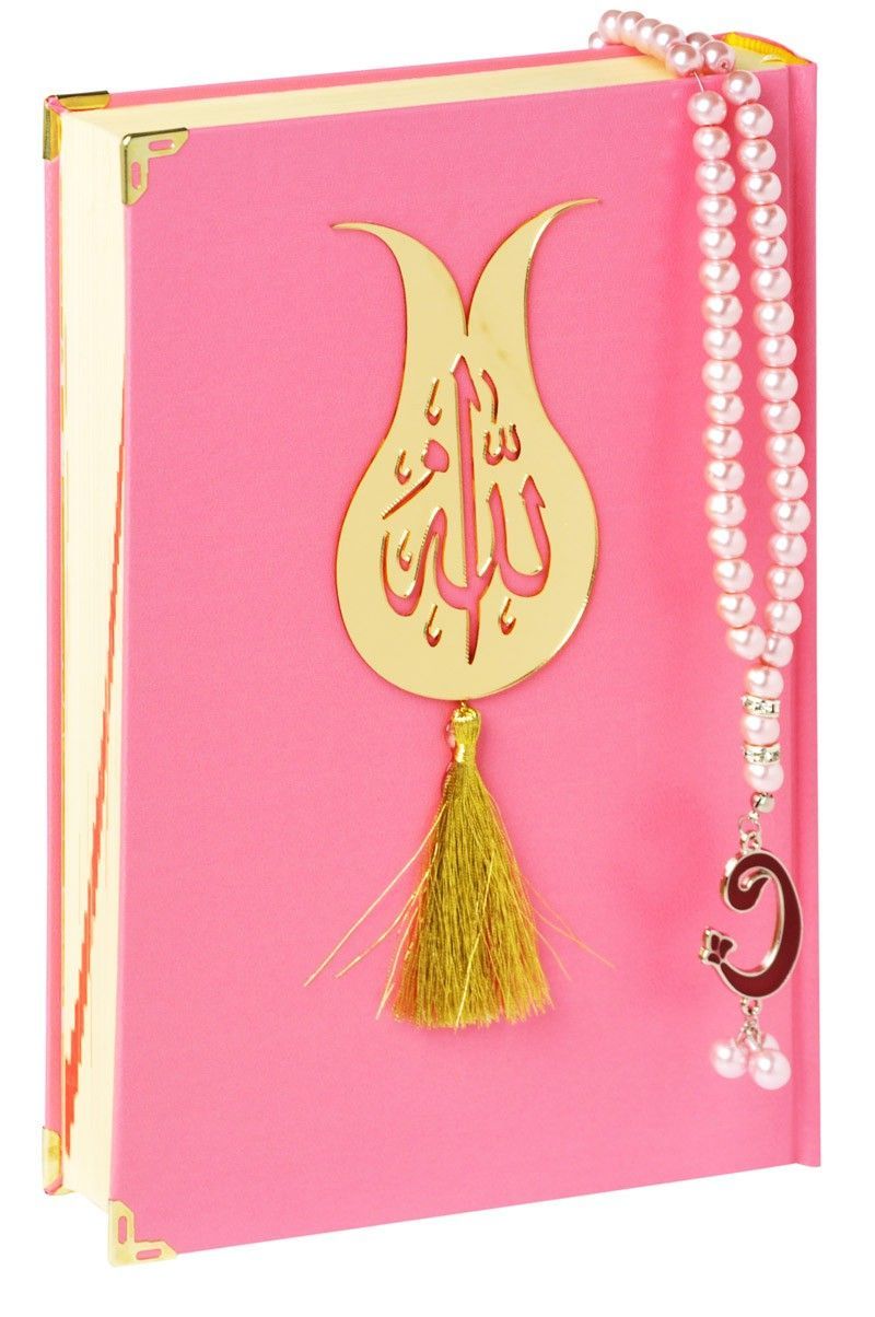 Hediyelik Kur'an-ı Kerim Orta Boy ve İnci Tesbih ( Pembe )