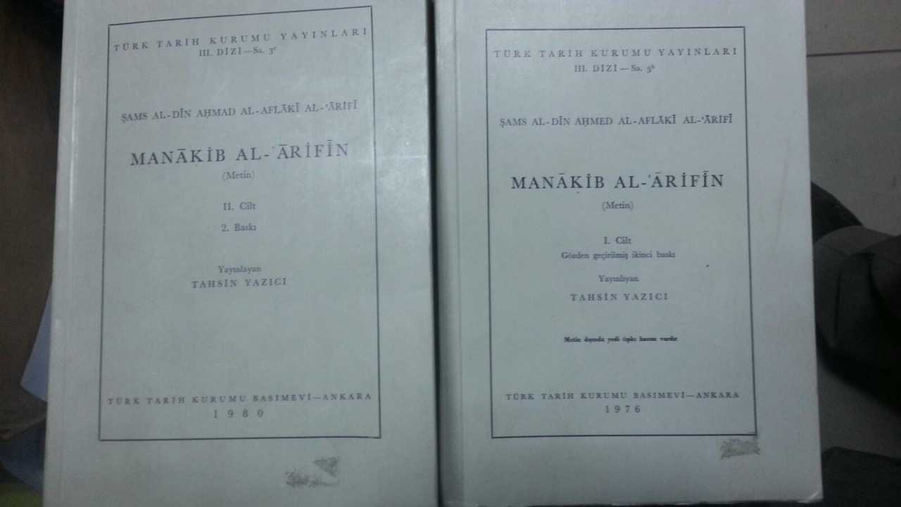 2.el, MANAKİB AL-ARİFİN (metin) CİLT I VE II (TAKIM)