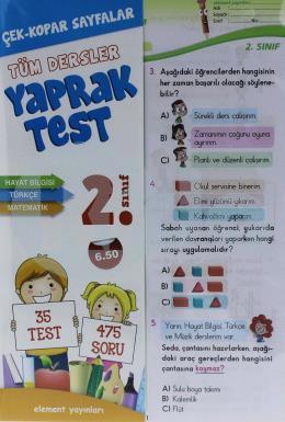 Tüm Dersler Yaprak Test-2.Sınıf, Element