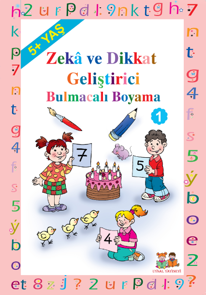 5+ Yaş Zeka Geliştirici Bulmacalı Boyama 1 (Kod:120), Uysal Yayınları