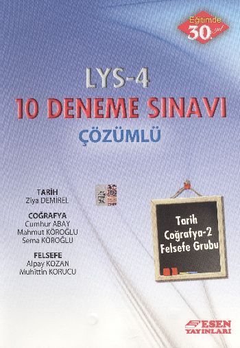 LYS 4 10 Çözümlü Deneme Sınavı; Tarih - Coğrafya - Felsefe Grubu - Komisyon