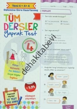 4. Sınıf Tüm Dersler Yaprak Test, Element Yayınları