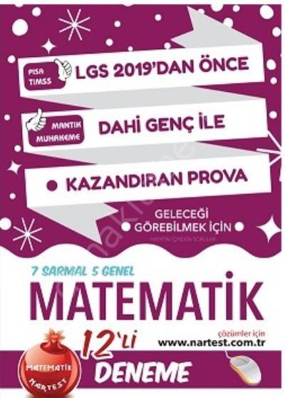 8. SINIF DAHİ GENÇ MATEMATİK 12 DENEME SINAVI (7 SARMAL + 5 GENEL) WEB, Nartest