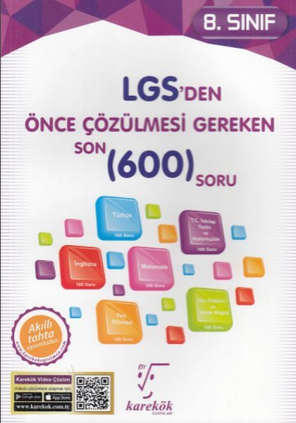 Karekök 8. Sınıf LGS'den Önce Çözülmesi Gereken Son 600 Soru