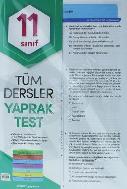 Tüm Dersler Yaprak Test-11.Sınıf, Element