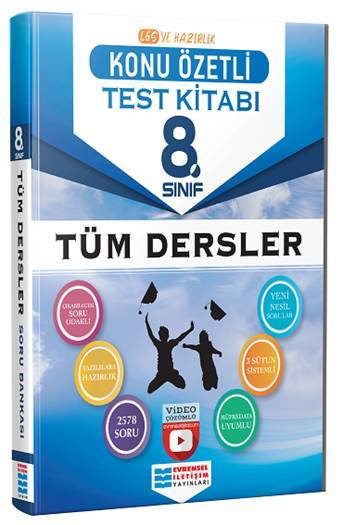 Evrensel 8.Sınıf Tüm Dersler Konu Özetli  Video Çözümlü Test Kitabı