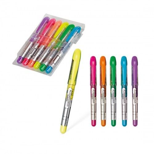 AIHAO 601-6 FOSFORLU İŞARET KALEMİ 6'LI PAKET