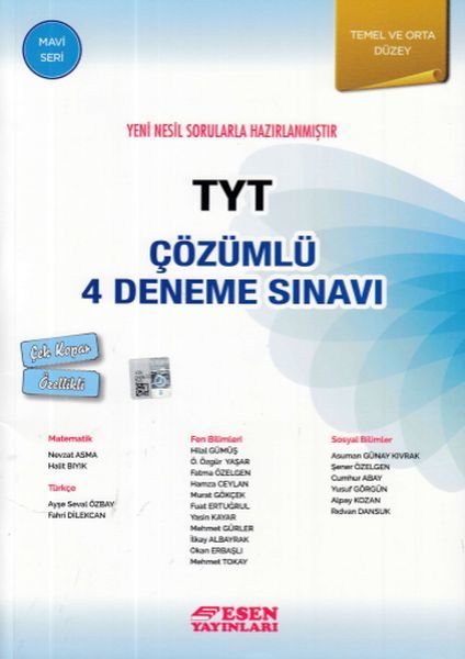 ESEN TYT ÇÖZÜMLÜ 4 DENEME MAVİ SERİ