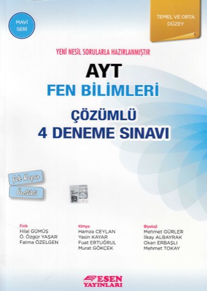 ESEN AYT ÇÖZÜMLÜ 4 DENEME FEN BİLİMLERİ MAVİ SERİ