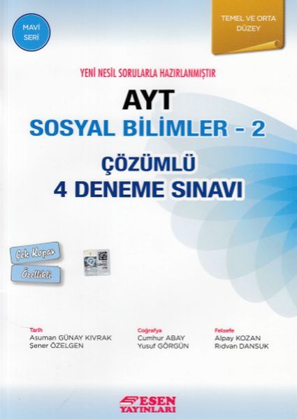 ESEN AYT ÇÖZÜMLÜ 4 DENEME SOSYAL BİLİMLER-2 MAVİ SERİ