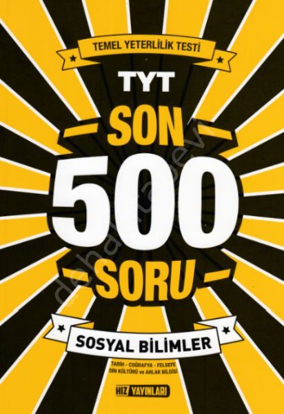 Hız TYT Son 500 Soru Sosyal Bilimler-KAMPANYALI, Hız Yayınları