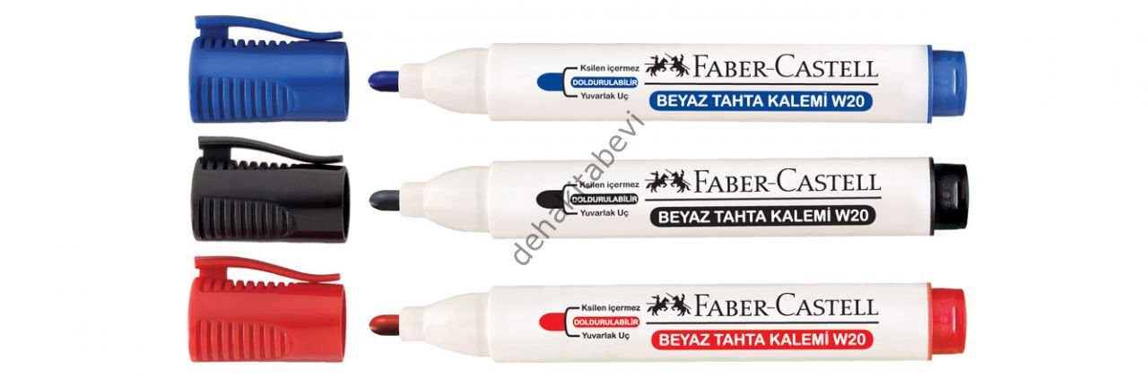 Faber Castel Doldurulabilir Beyaz Tahta Kalemi W20, Kırmızı 10 Adet