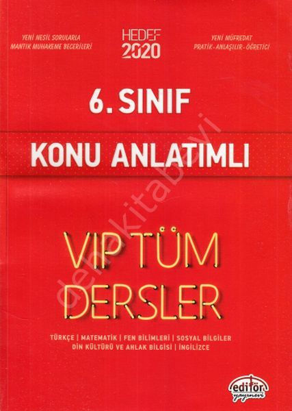 6. Sınıf VIP Tüm Dersler Konu Anlatımlı , Editör Yayınevi