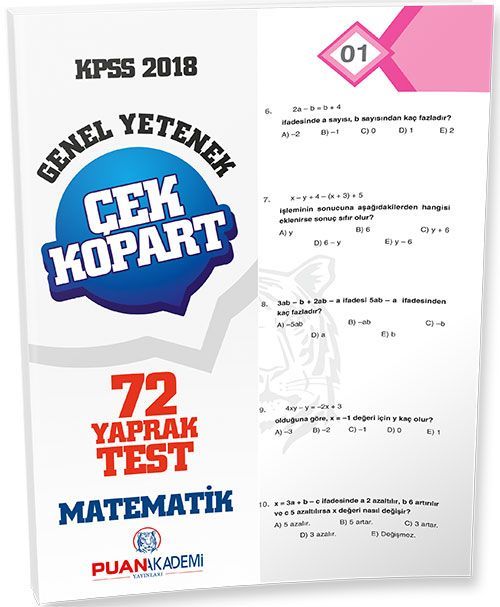 2018 KPSS Genel Yetenek Matematik Çek Kopart Yaprak Test