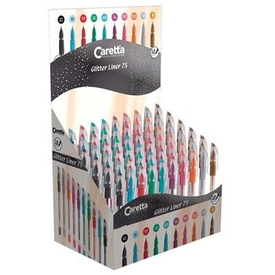 Caretta 75 Glitter Liner Simli Kalem 10 renk 10 adet