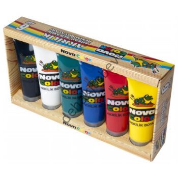 Nova Color Akrilik Boya Plastik Tüpte 75 gr. 6'lı Takım
