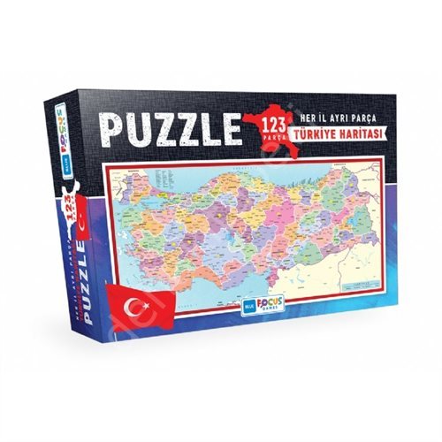 Blue Focus 123 Parça Türkiye Haritası İl Şekilli