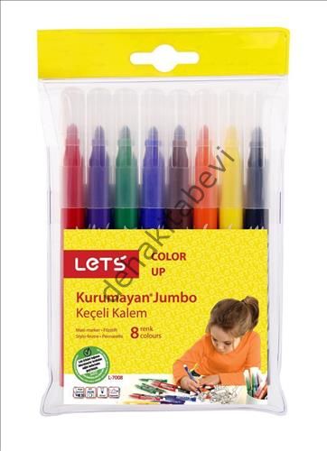 Lets Kurumayan Jumbo Keçeli Kalem 8 Renk L-7008