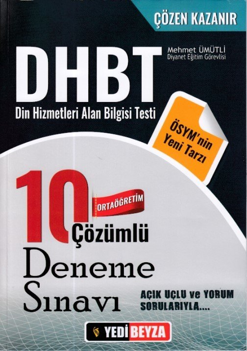 Yedi Beyza DHBT 10 Çözümlü Deneme Sınavı Ortaöğretim, Mehmet Ümütli