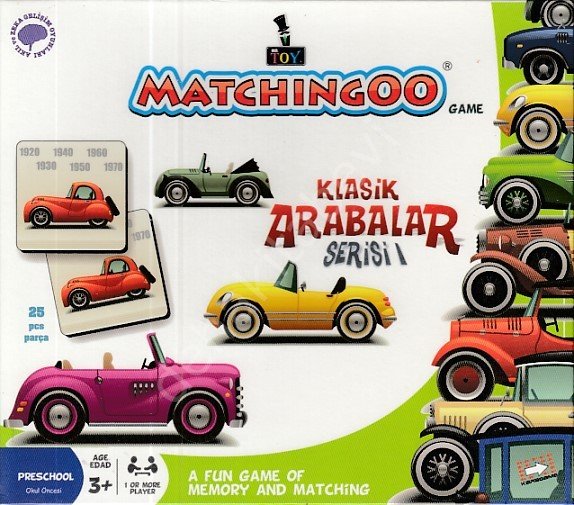 Matchingoo Eşleştirme Kartları - Klasik Arabalar Serisi, Matchingoo
