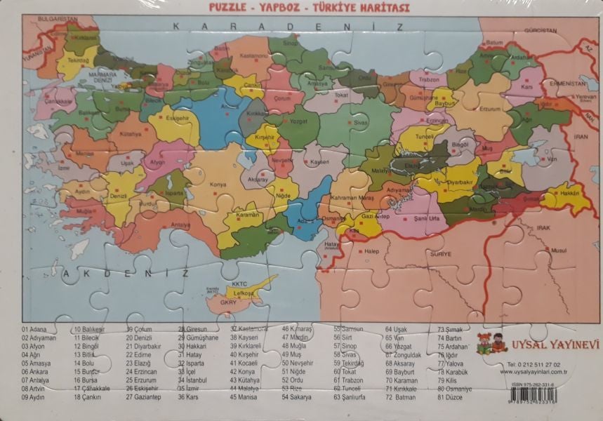 Yapboz, 12-Türkiye Haritası, Uysal Yayınevi