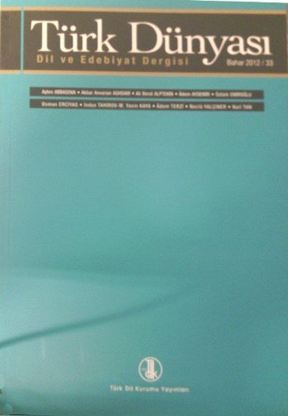 Türk Dünyası Dil ve Edebiyat Dergisi Sayı 33