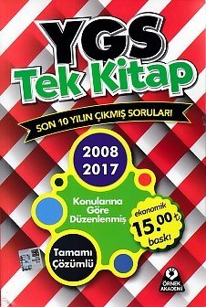 Örnek Akademi YGS Tek Kitap Son 10 Yılın Çıkmış Soruları 2008 2017