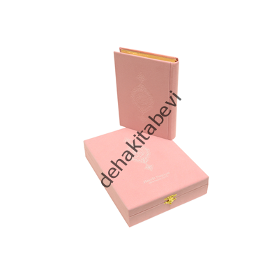 HAYRAT PEMBE KADİFE KUTULU ÇANTA BOY KUR'AN-I KERİM