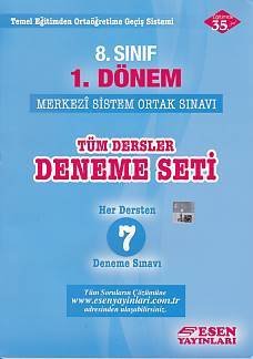 Esen 8. Sınıf 1. Dönem TEOG Tüm Dersler Deneme Seti