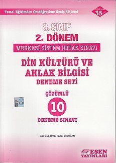Esen 8. Sınıf 2. Dönem TEOG Din Kültürü ve Ahlak Bilgisi Çözümlü 10 Deneme Sınavı