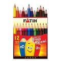 Fatih 12 Li Kuruboya Kalemi 12 Renk yarım Boy kuru boya