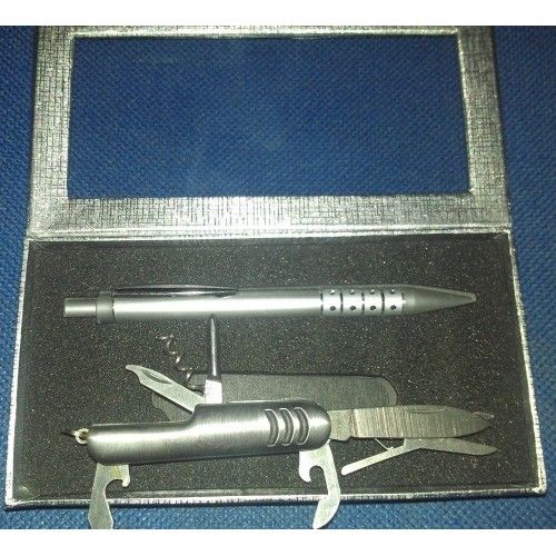 Hediyelik Tükenmez Metal Kalem, Mini Çoklu Çakı Seti