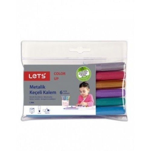 Lets Metalik Keçeli Kalem 6 Renk