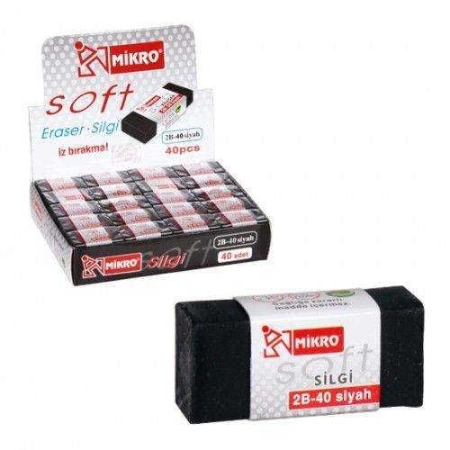 MİKRO 2B-40S SİYAH SOFT SİLGİ 1 adet