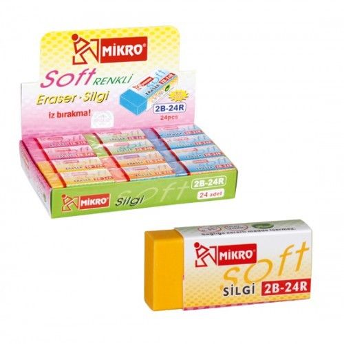MİKRO 2B-24R RENKLİ SOFT SİLGİ 1 adet