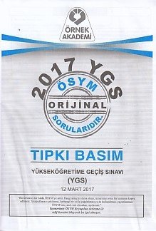 Örnek Akademi ÖSYM YGS 2017 Soru Kitapçığı Tıpkı Basım
