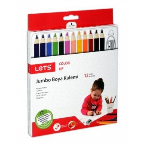 Lets L-4012 Kuru Boya 12 Renk Tam Boy Jumbo