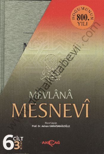 Mesnevi (3 Kitap - 6 Cilt); (Lüks Baskı, Ciltli, Kutulu, Şamua)