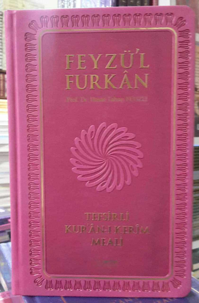Feyzül Furkan Tefsirli Kuranı Kerim Meali (Orta Boy13.50X21,50) Pembe Renk, Ciltli