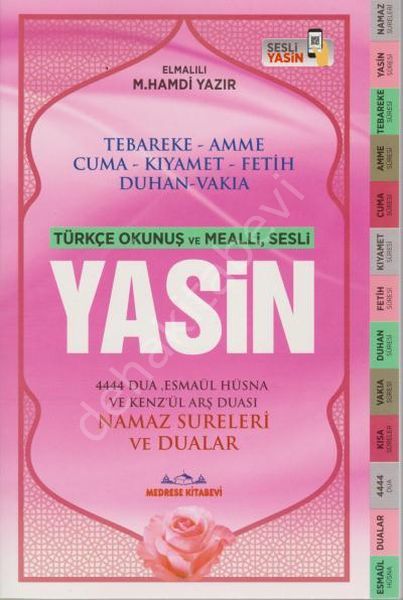 Sesli Yasin Türkçe Okunuşlu ve Mealli (Orta Boy-2.hm Renkli), Medrese Kitapevi