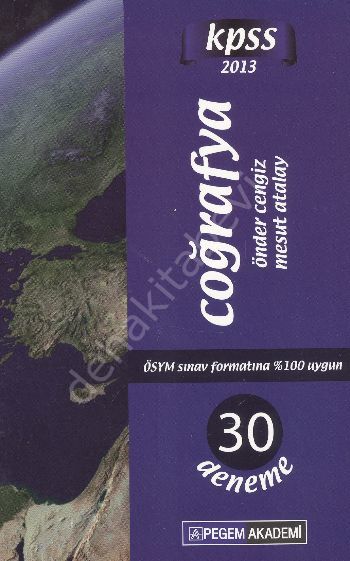 KPSS Genel Kültür Coğrafya 30 Deneme 2013, Pegem Akademi