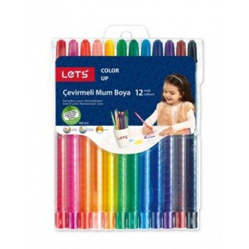 Lets FDC-012 Çevirmeli Mum Boya 12 Renk