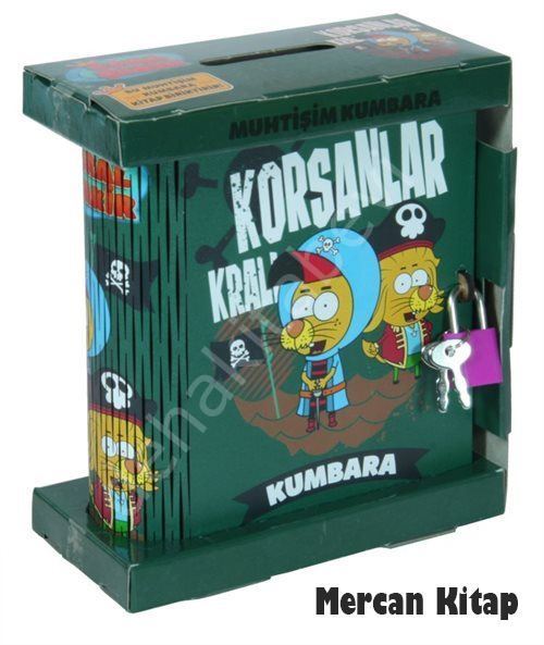 Kral Şakir - Korsanlar Kitap Görünümlü Kilitli Ahşap Kumbara
