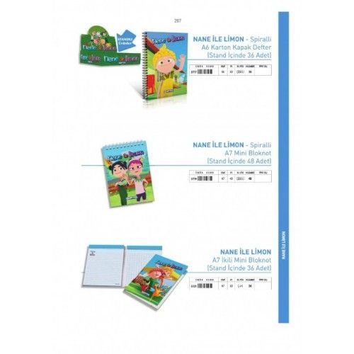 NANE İLE LİMON SİPİRALLİ A6 KARTON KAPAK DEFTER