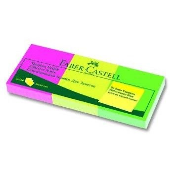 Faber-Castell Yapışkan Notluk 50x40mm, 3 Lü Fosforlu