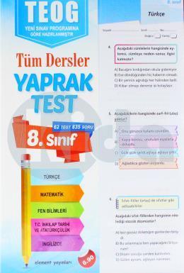 Tüm Dersler Yaprak Test-8.Sınıf, Element