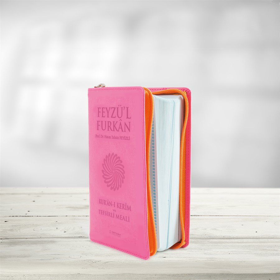 Feyzü'l Furkân Kur'ân-ı Kerîm ve Tefsirli Meali - Cep Boy - FERMUARLI - Pembe